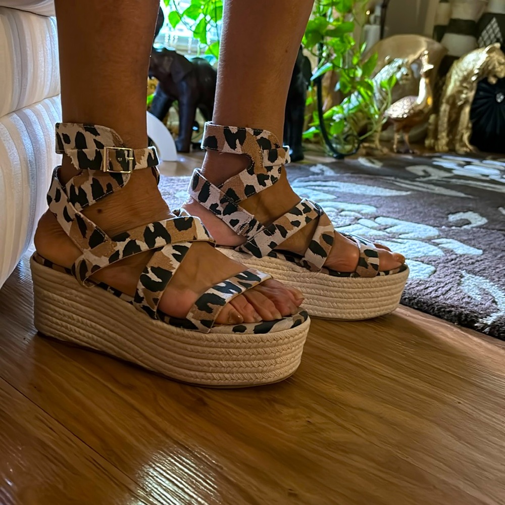 Animal print sandals